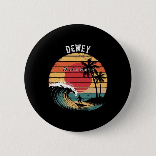 Dewey Beach Delaware Strand Surfen Button (Vorderseite)