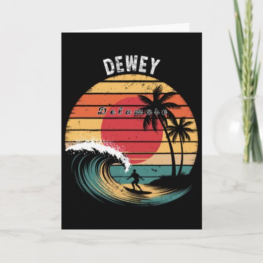 Dewey Beach Delaware Strand Surfen Karte (Vorderseite)