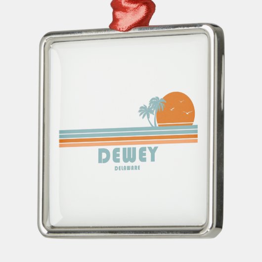 Dewey Beach Delaware Sun Palm Trees Ornament Aus Metall (Links)