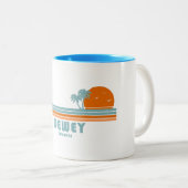 Dewey Beach Delaware Sun Palm Trees Zweifarbige Tasse (VorderseiteRechts)