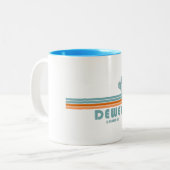 Dewey Beach Delaware Sun Palm Trees Zweifarbige Tasse (Vorderseite Links)