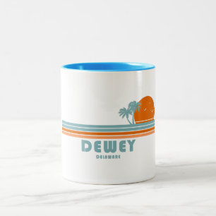 Dewey Beach Delaware Sun Palm Trees Zweifarbige Tasse