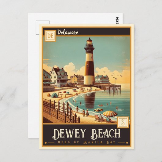 Dewey Beach, Delaware | VINTAG Postkarte (Vorne/Hinten)