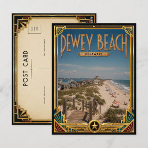 Dewey Beach Delaware Vintage Art Deco Golden Age Postkarte