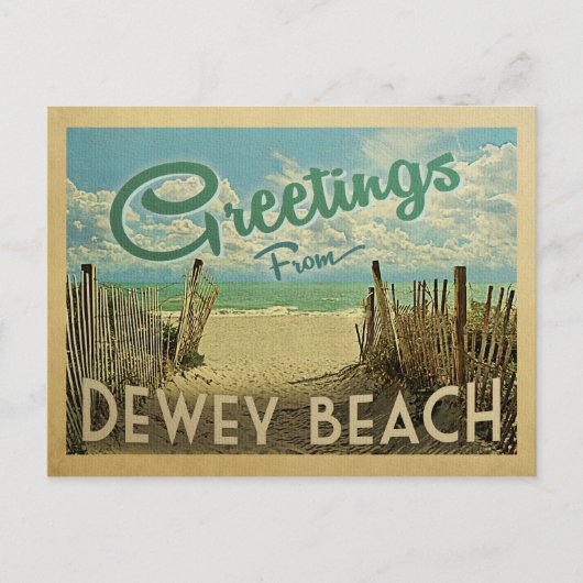 Dewey Beach Vintage Travel Postkarte (Vorderseite)