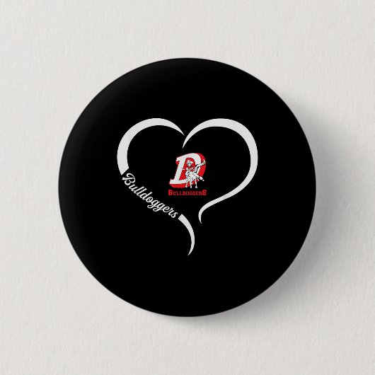 Dewey Bulldoggers Logo Halbherz Slogan Hs Button (Vorderseite)