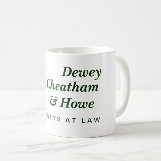 Dewey, Cheatham u. Howe Kaffeetasse (VorderseiteRechts)