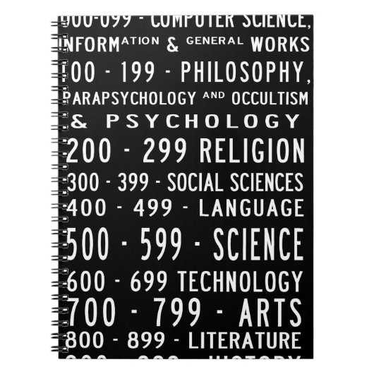 Dewey Decimal-Notebook Notizblock (Vorderseite)