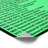 Dewey Decimal System: Heiß grün mit Kopf Poster (Ecke)
