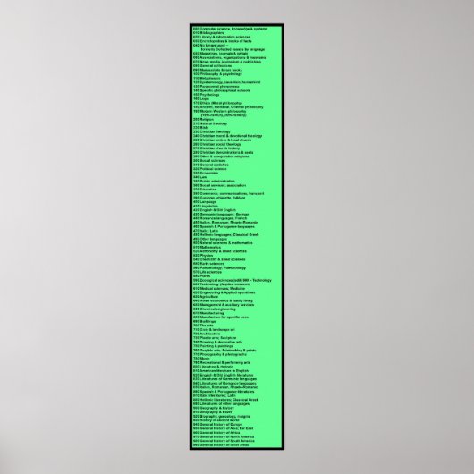 Dewey Decimal System: Heiß grün Poster (Vorne)