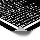 Dewey Decimal System: Schwarzes Inverse Poster (Ecke)