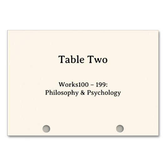 Dewey-Dezimal-System-Kartenkatalog-Tabellennummern Tischnummer (Vorderseite)