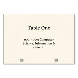 Dewey-Dezimal-System-Kartenkatalog-Tabellennummern Tischnummer