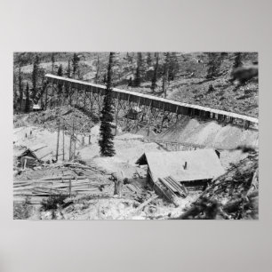 Dewey-Goldmine auf Donner-Berg, Idaho Poster