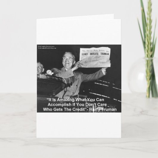Dewey schlägt Truman Funny gibt T-Shirts Buttons E Karte (Vorderseite)