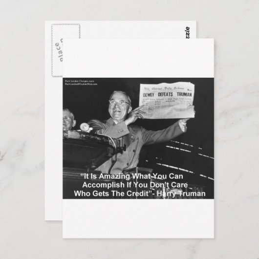 Dewey schlägt Truman Funny gibt T-Shirts Buttons E Postkarte (Vorne/Hinten)