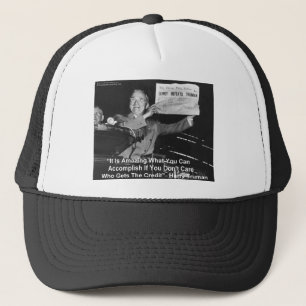Dewey schlägt Truman Funny gibt T-Shirts Buttons E Truckerkappe