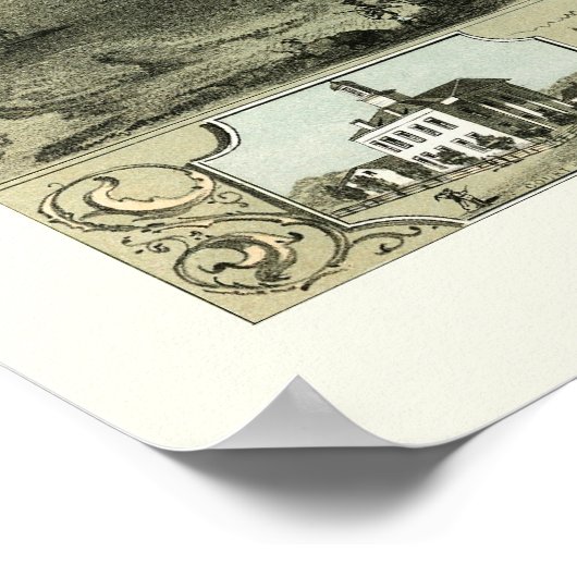 DeWitt, IA Panoramic Map - 1868 Poster (Ecke)