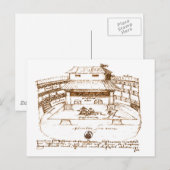 DeWitts Swan-Theaterskizze Postkarte (Vorne/Hinten)