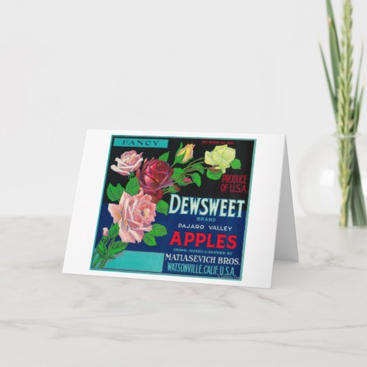 Dewsweet Apple Kiste LabelWatsonville, CA Karte (Vorderseite)