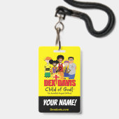 "Dex n' Them" Namensschild (doppelseitig) Ausweis (Vorderseite mit Lanyard)