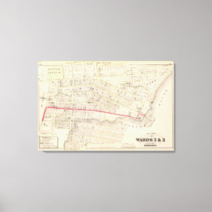 Dexter-Asyl und zentrale Brücken-Atlas-Karte Leinwanddruck