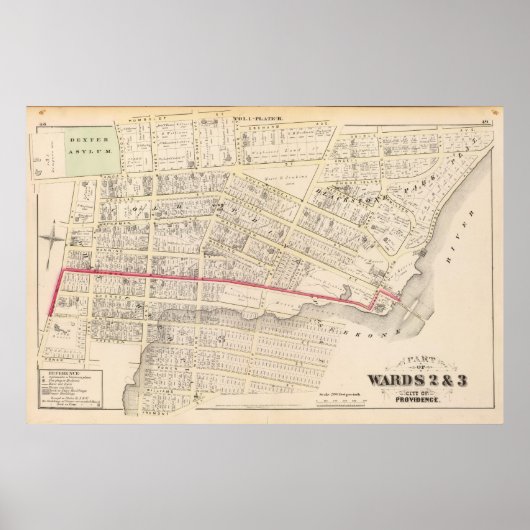 Dexter Asylum and Central Bridge Atlas Map Poster (Vorne)