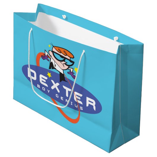 Dexter "Boy Genius" Große Geschenktüte (Vorderseite Schrägansicht)