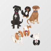 Dexter der Hund und Freunde Klammern Fensteraufkleber (Blatt)