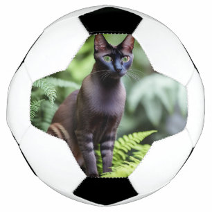 Dexter, die schwarze siamesische Katze, Fußball