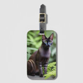 Dexter die schwarze siamesische Katze, Gepäckmarke Gepäckanhänger (Vorderseite Vertikal)