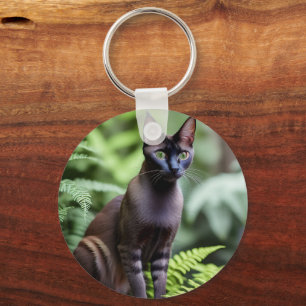Dexter, die schwarze siamesische Katze, Keyring Schlüsselanhänger