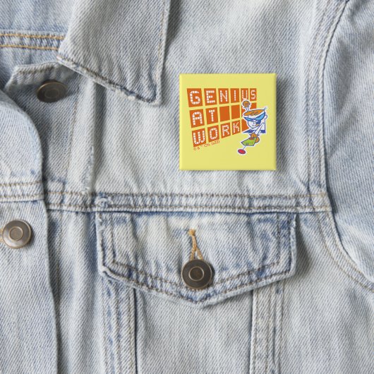 Dexter "Genius at work" Button (Beispiel)