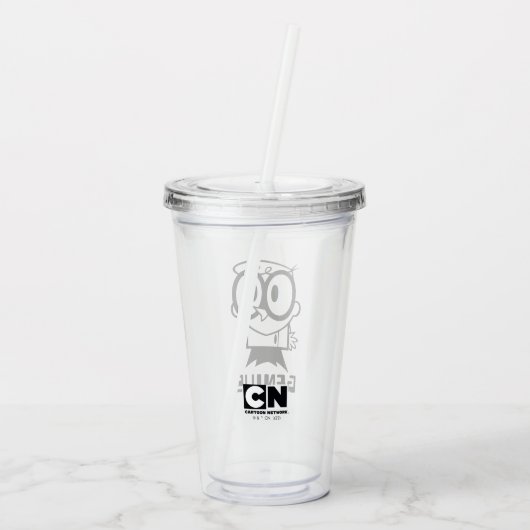 Dexter "Genius" Kontur Graphic Acryltrinkbecher (Rückseite)