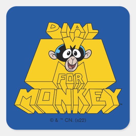 Dexter-Labor - Dial m für Affen Quadratischer Aufkleber (Vorderseite)