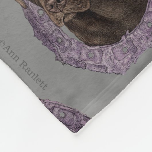 Dexter - Schokolade Labrador Fleecedecke (Ecke)