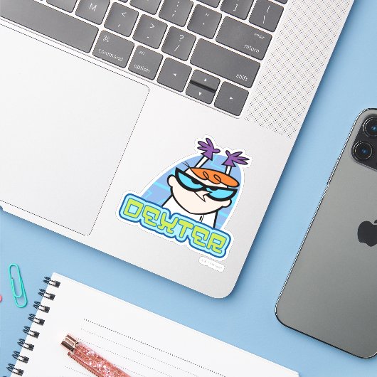 Dexter-Zeichenname Graphic Aufkleber (Laptop mit iPhone)