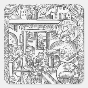 Dezember 1491 von der Almanach des Bergers Quadratischer Aufkleber