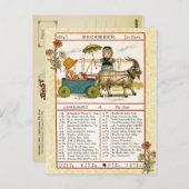 Dezember 1884 Almanac. Capricorn, die Ziege Postkarte (Vorne/Hinten)
