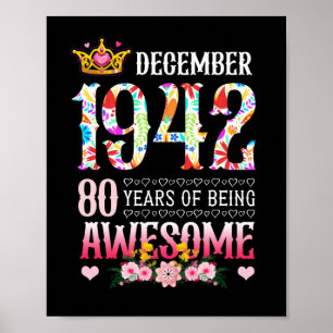 Dezember 1942 80. Geburtstag 80. Jahr Phantastisch Poster
