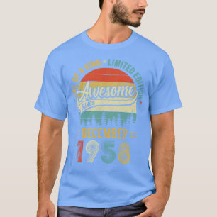 Dezember 1958 Vintag 65 Jahre alter Retro 65. Gebu T-Shirt