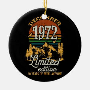 Dezember 1972 Sunset 50 Jahre alt 50. Geburtstag Keramik Ornament