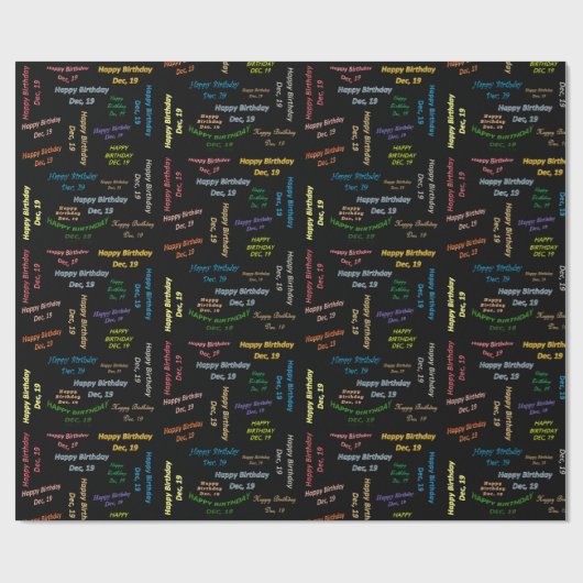 Dezember, 19 Geburtstag Geschenkpapier (Flach)
