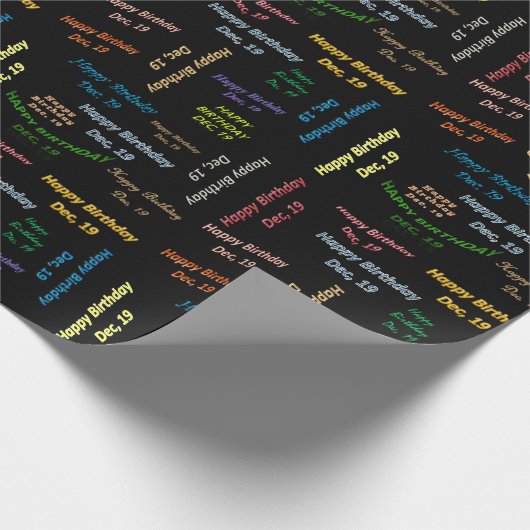 Dezember, 19 Geburtstag Geschenkpapier (Ecke)