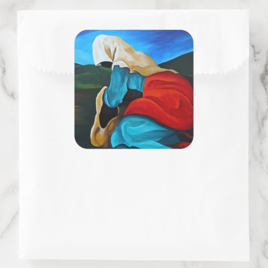 Dezember 2008 quadratischer aufkleber (Tasche)