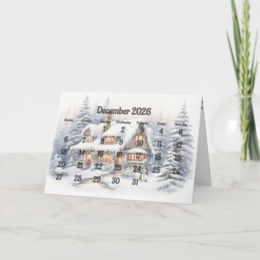 Dezember 2025 Weihnachten Monat Karte (Vorderseite)