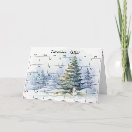 Dezember 2025 Weihnachten Monat Karte (Vorderseite)