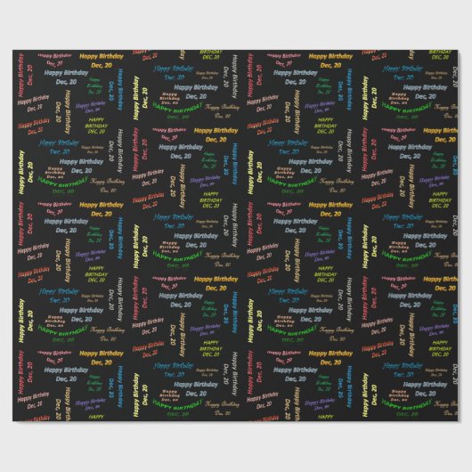 Dezember, 20 Geburtstag Geschenkpapier (Flach)