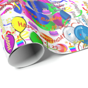 Dezember, 25 Geburtstag Geschenkpapier