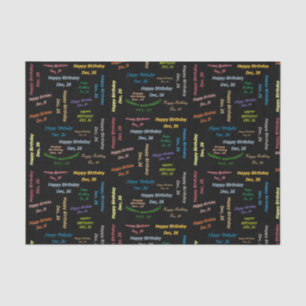 Dezember, 26 Geburtstags-Gewebepapier Seidenpapier